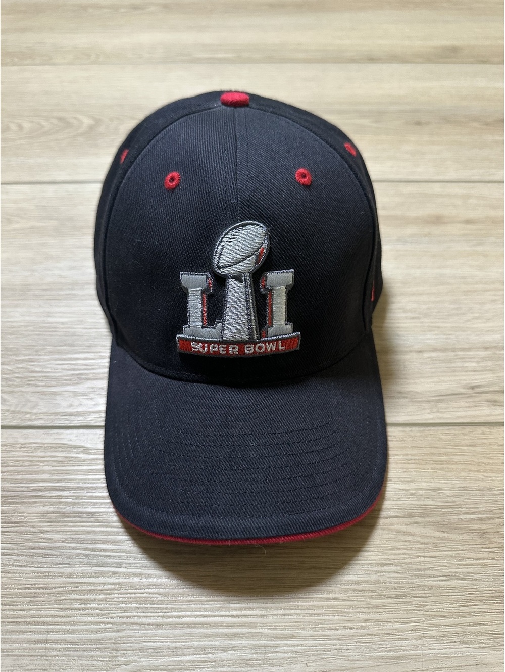 '47 Super Bowl LI Black and Red Adjustable Baseball Cap Hat